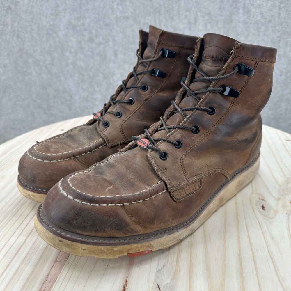 Brunt Marin Nano Toe Work Boots Mens Size 12 Brown Leather‎ Safety Toe